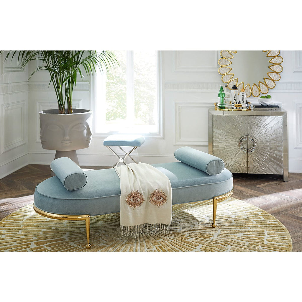Jonathan Adler Muse Eyes Embellished Throw Meadow Blu