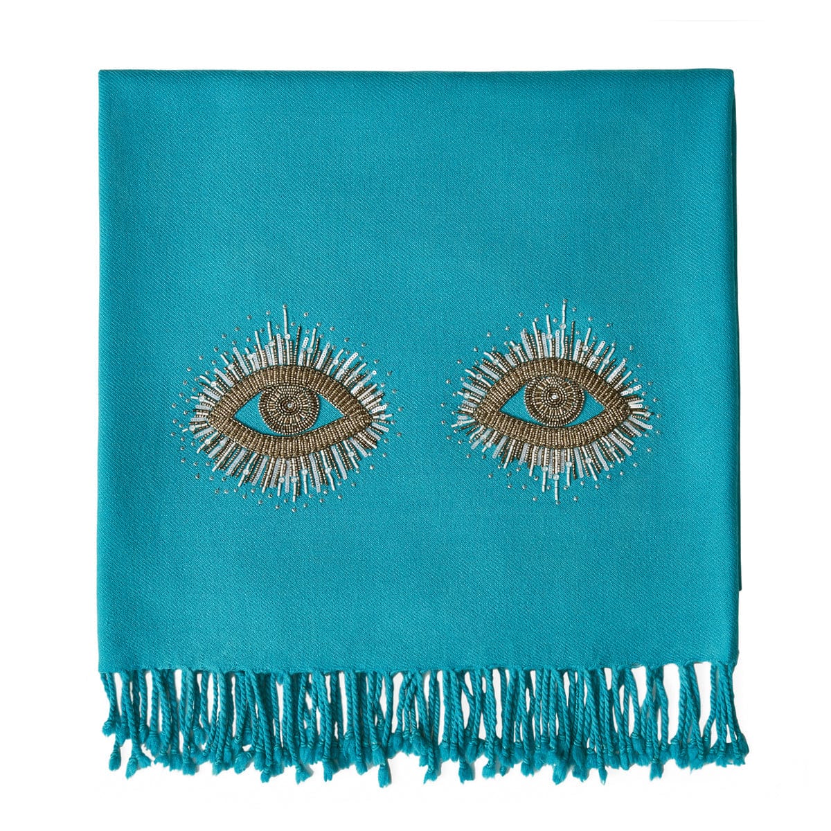 Jonathan Adler Muse Eyes Embellished Throw Meadow Blu