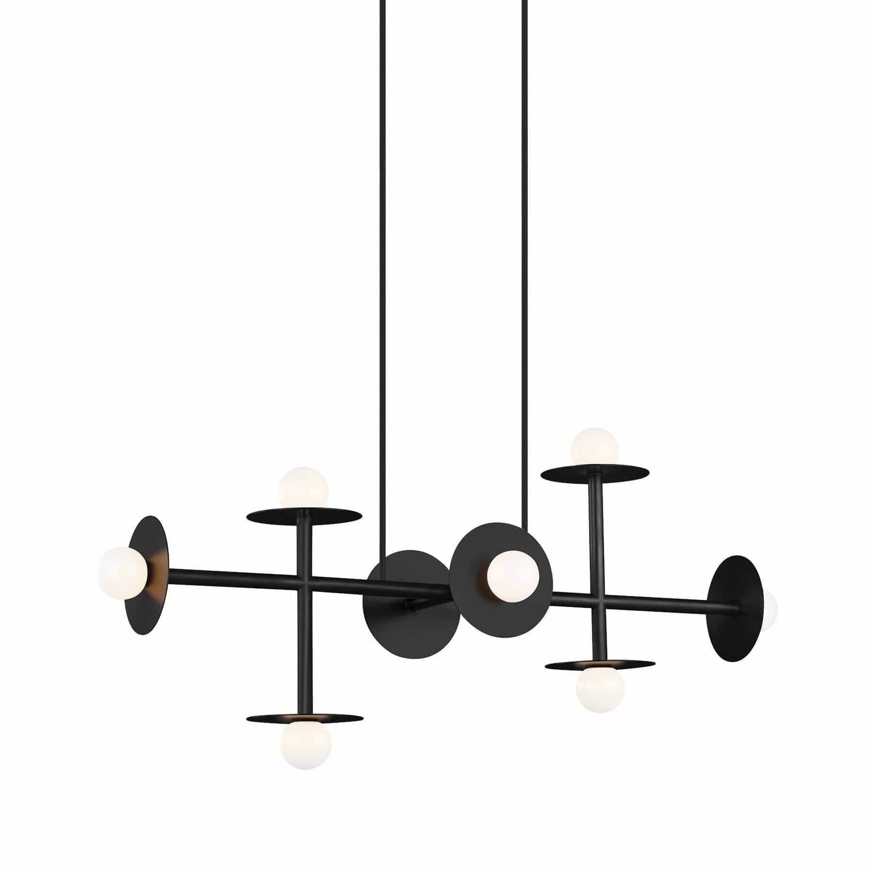 Nodes Large Linear Chandelier Meadow Blu