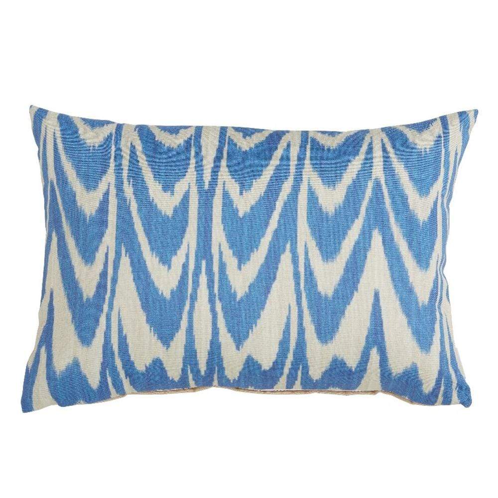 Lacefield Designs Ikat Scallop Indigo Pillow - Lumbar Decor lacefield-OUT115