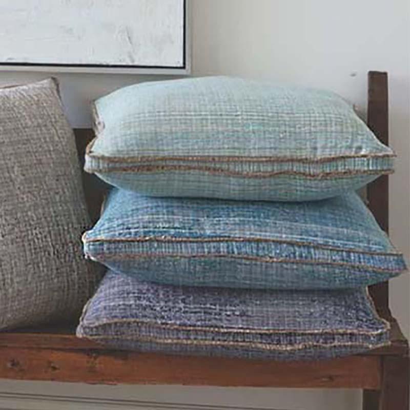 Seagrass Navy Fringe Pillow