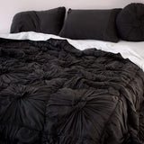 Lazybones Rosette Queen Quilt - Charcoal Bedding and Bath lazybones-qwchaq