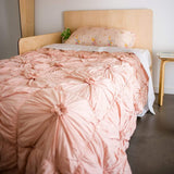 Lazybones Rosette Quilt Tuscan Pink Bedding and Bath