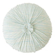Lazybones Rosette Round Cushion in Aqua Marle Organic Cotton Bedding and Bath lazybones-eurram
