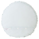 Lazybones Rosette Round Cushion in Chalk Blue Organic Cotton Bedding and Bath lazybones-rosette-round-cushion-chalk-blue