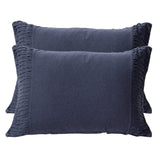 Lazybones Rosette Standard Pillowcase Set in Heather Indigo Organic Cotton Bedding and Bath lazybones-pcsindm