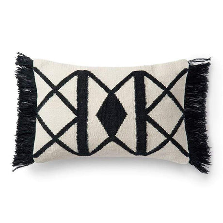 Loloi Indoor/Outdoor Black & Ivory Pillow Pillows
