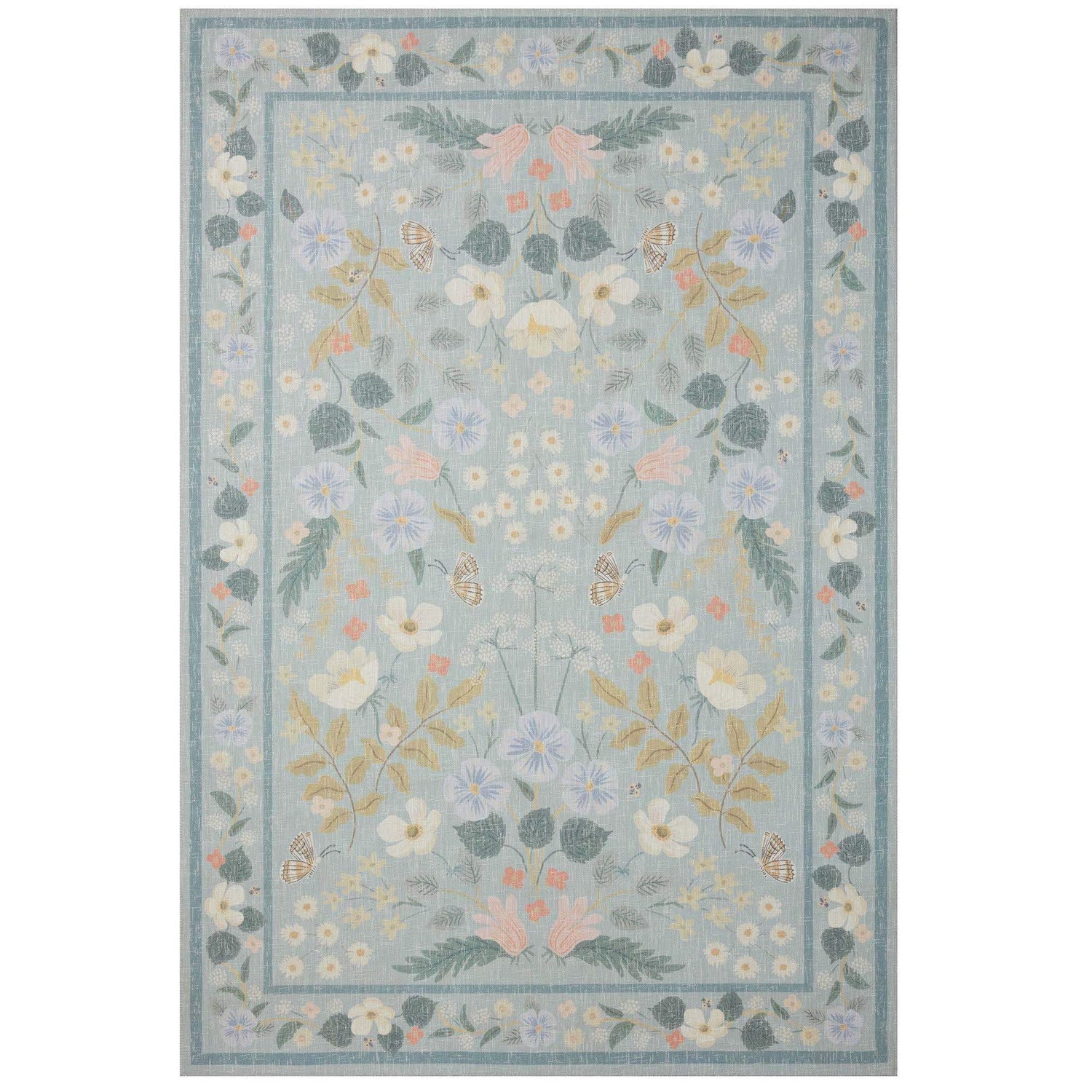 Loloi Rifle Paper Co. Cotswolds Rug, Willow – Meadow Blu