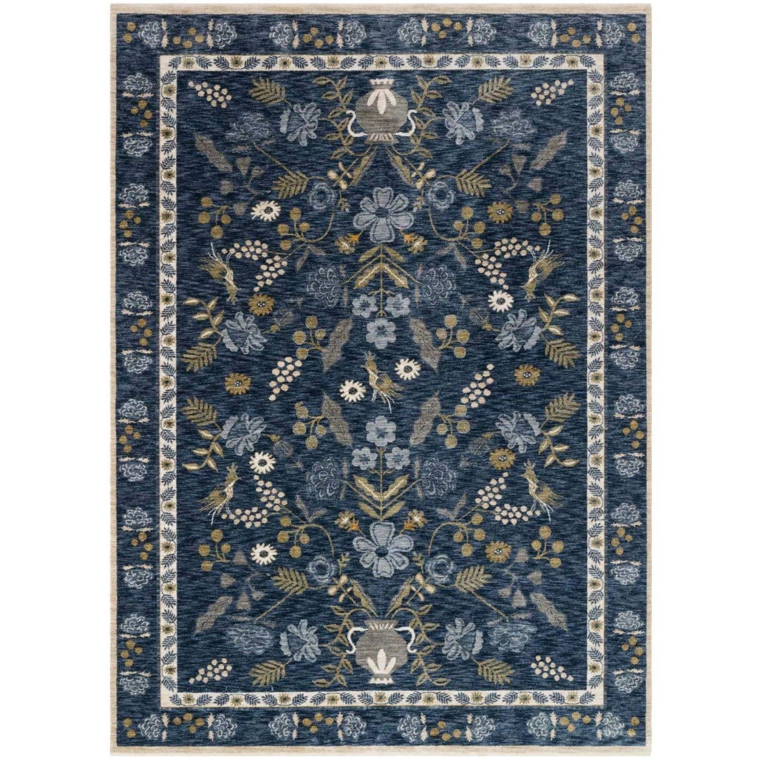 Loloi Rifle Paper Co. Kismet Rug Amphora Navy Meadow Blu