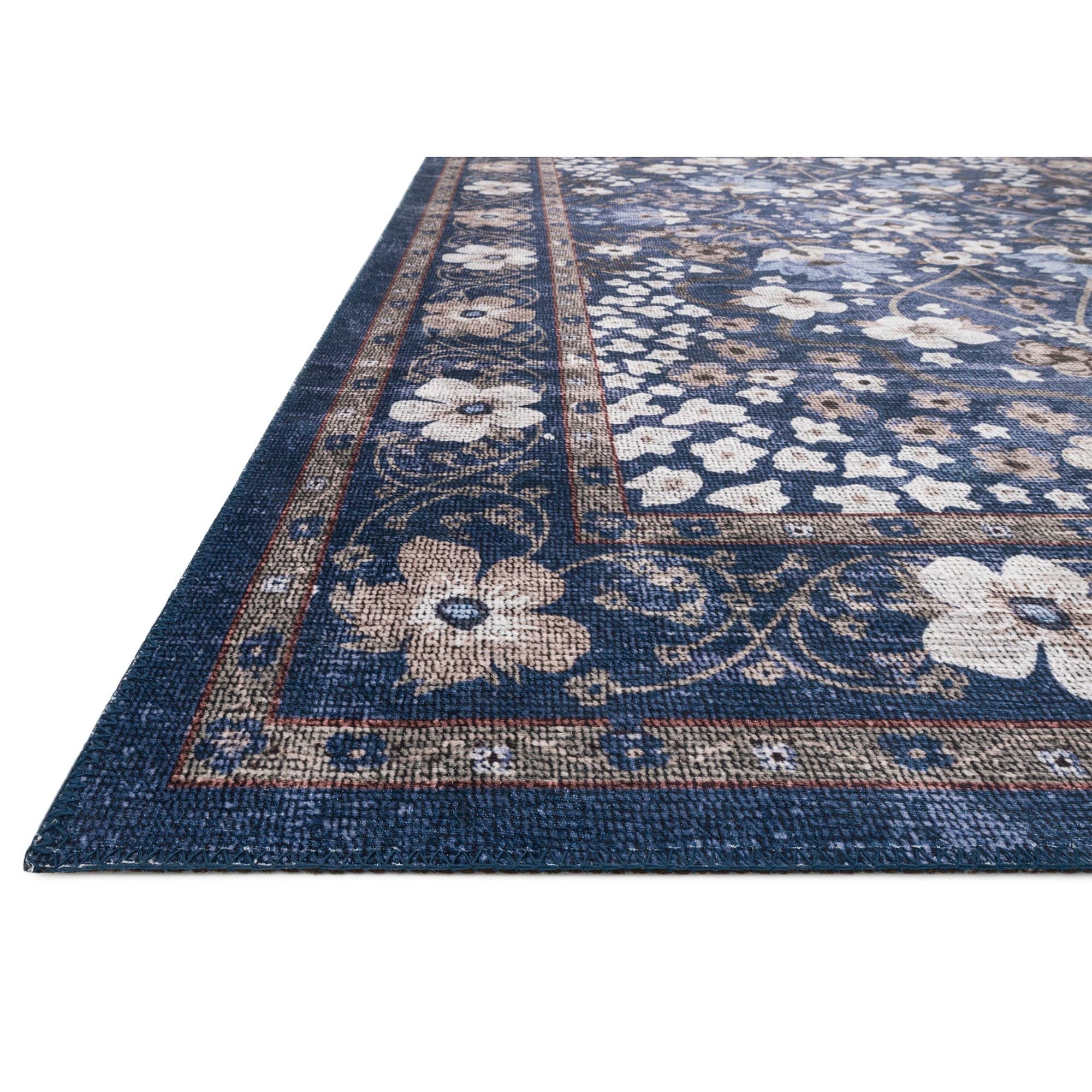 Loloi Rifle Paper Co. Palais Rug Navy Meadow Blu