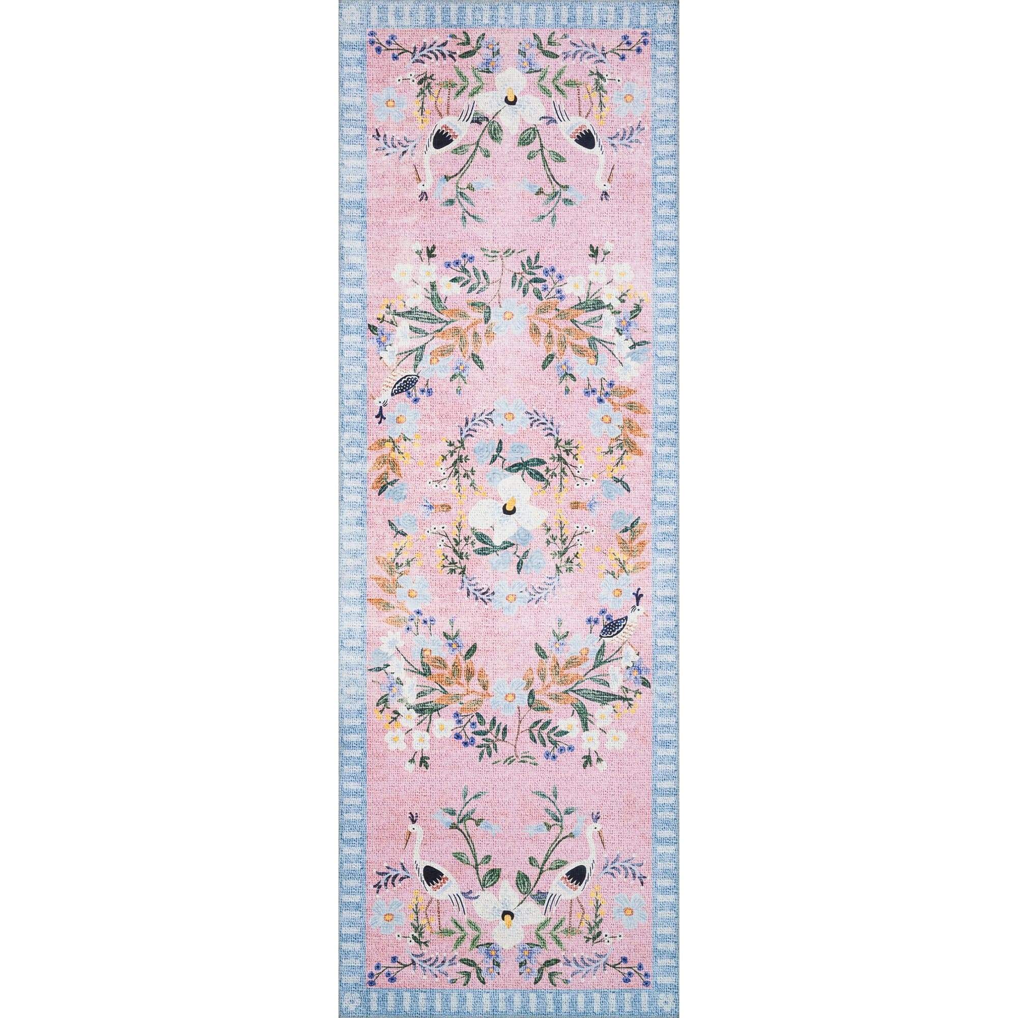 Loloi Rifle Paper Co. Palais Rug, Rose, Sky 3'9