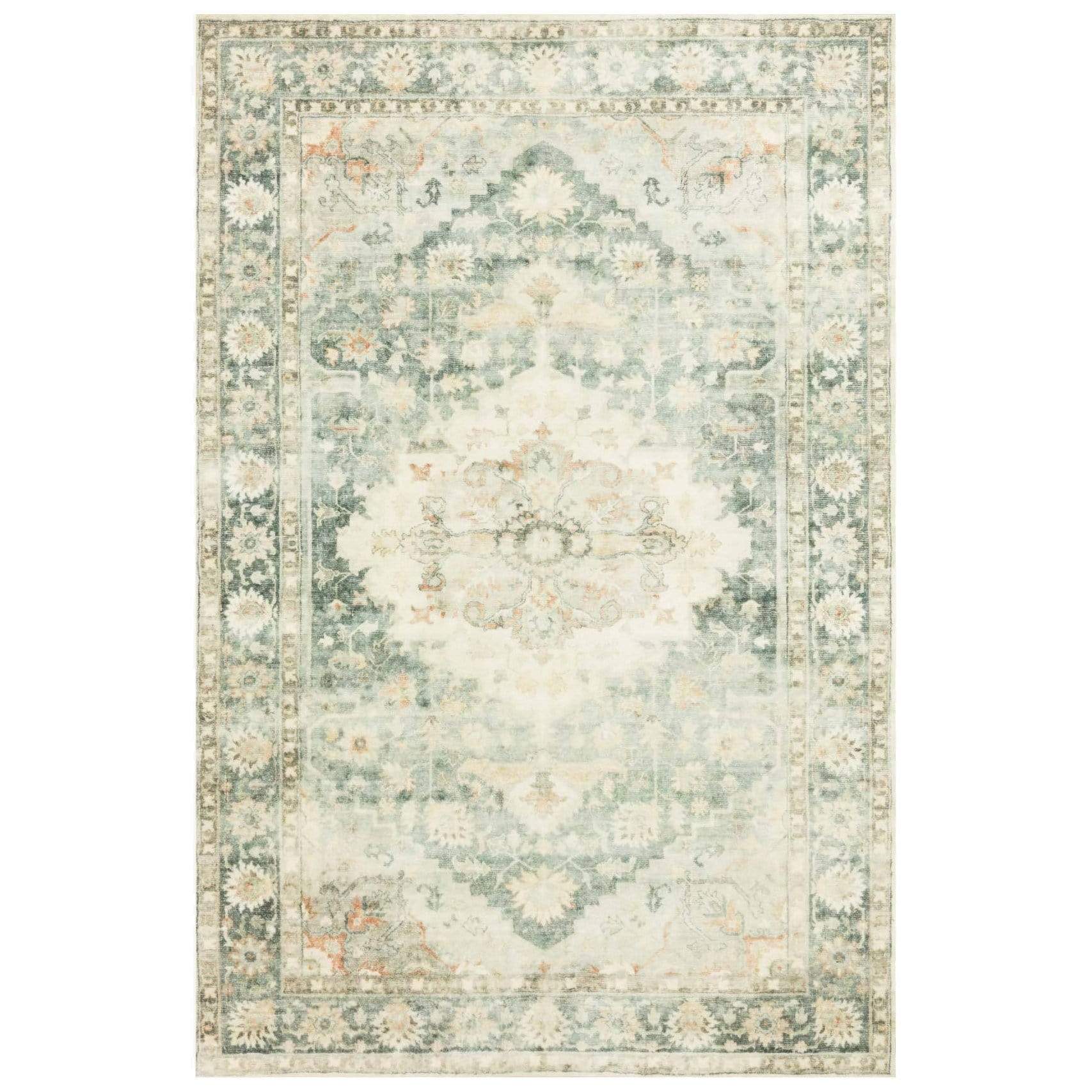 Loloi Rosette Rug Teal/Ivory Meadow Blu