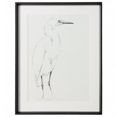 Lyndon Leigh Erect Egret I Wall dovetail-ART000675