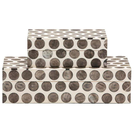 Made Goods Bentley Boxes - Chiseled Horn Pillow & Decor made-goods-OBJBENTLEBXWHS2