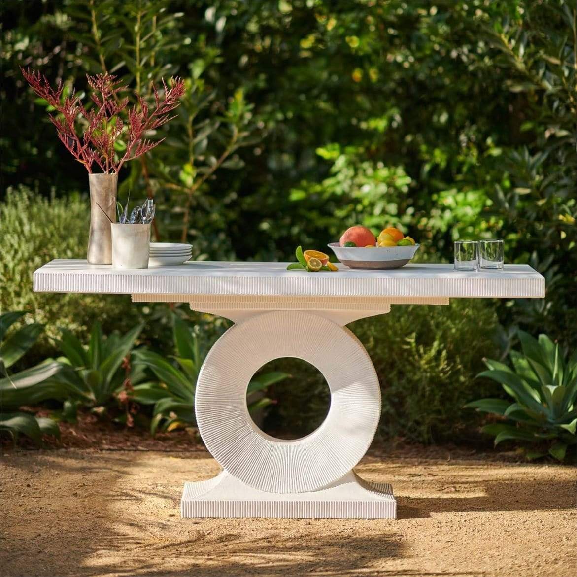 Made Goods Grier Outdoor Console - White Furniture made-goods-FURGRIERCON6318WHP