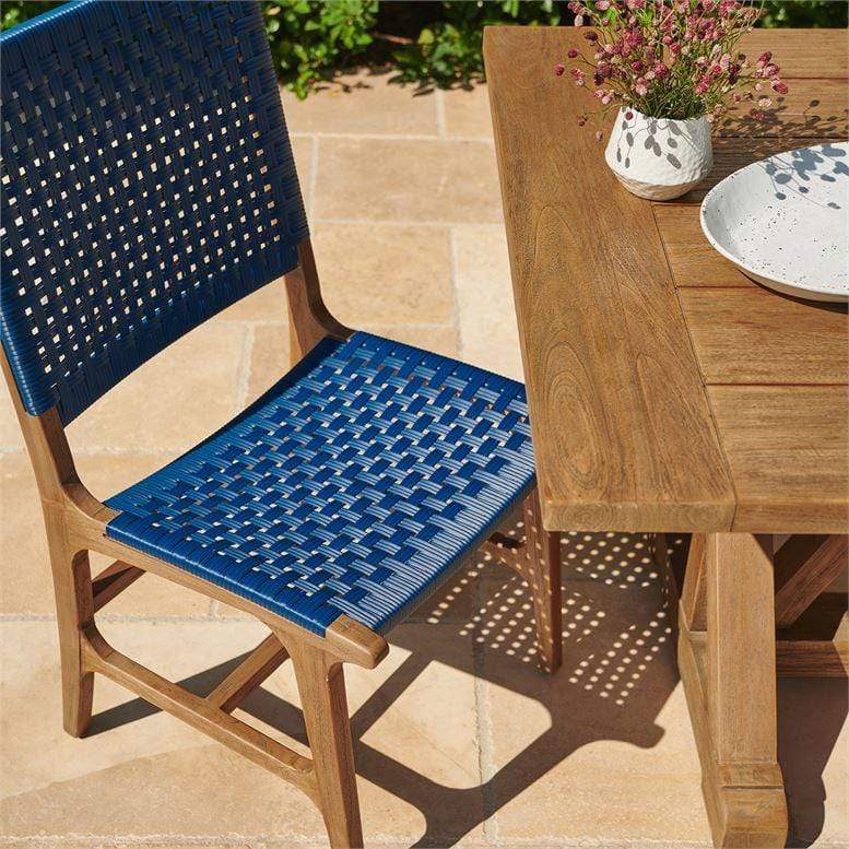 Blue wicker dining online chairs