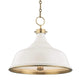 Mark D. Sikes Painted No. 1 Pendant - Aged Brass and Off White Lighting hudson-valley-MDS300-AGB/OW 00806134876517