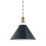 Mark D. Sikes Painted No. 2 Pendant - Aged Brass and Darkest Blue Lighting