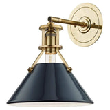 Mark D. Sikes Painted No. 2 Sconce - Aged Brass and Darkest Blue Lighting hudson-valley-MDS350-AGB/DBL 00806134877224