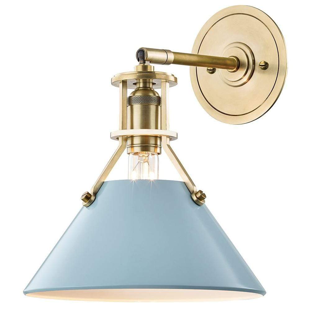 Mark D. Sikes Painted No. 2 Sconce - Blue Bird Lighting hudson-valley-MDS350-AGB/BB 00806134877217
