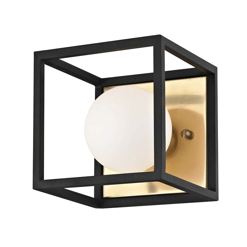 Mitzi Aira 1 Light Vanity Sconce - Black Aged Brass Lighting mitzi-H141301-AGB-BK