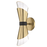Mitzi Angie Double Wall Sconce - Aged Brass/Black Lighting mitzi-H130102-AGB-BK 00806134838409