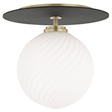 Mitzi Ellis Semi Flush Mount - Aged Brass/Black Lighting