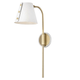 Mitzi Meta Wall Sconce - Aged Brass/White Lighting mitzi-HL174201-AGB-WH