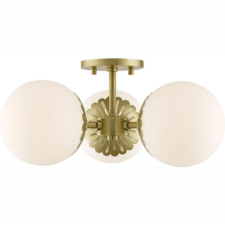Mitzi Paige Semi Flush Mount - Aged Brass – Meadow Blu