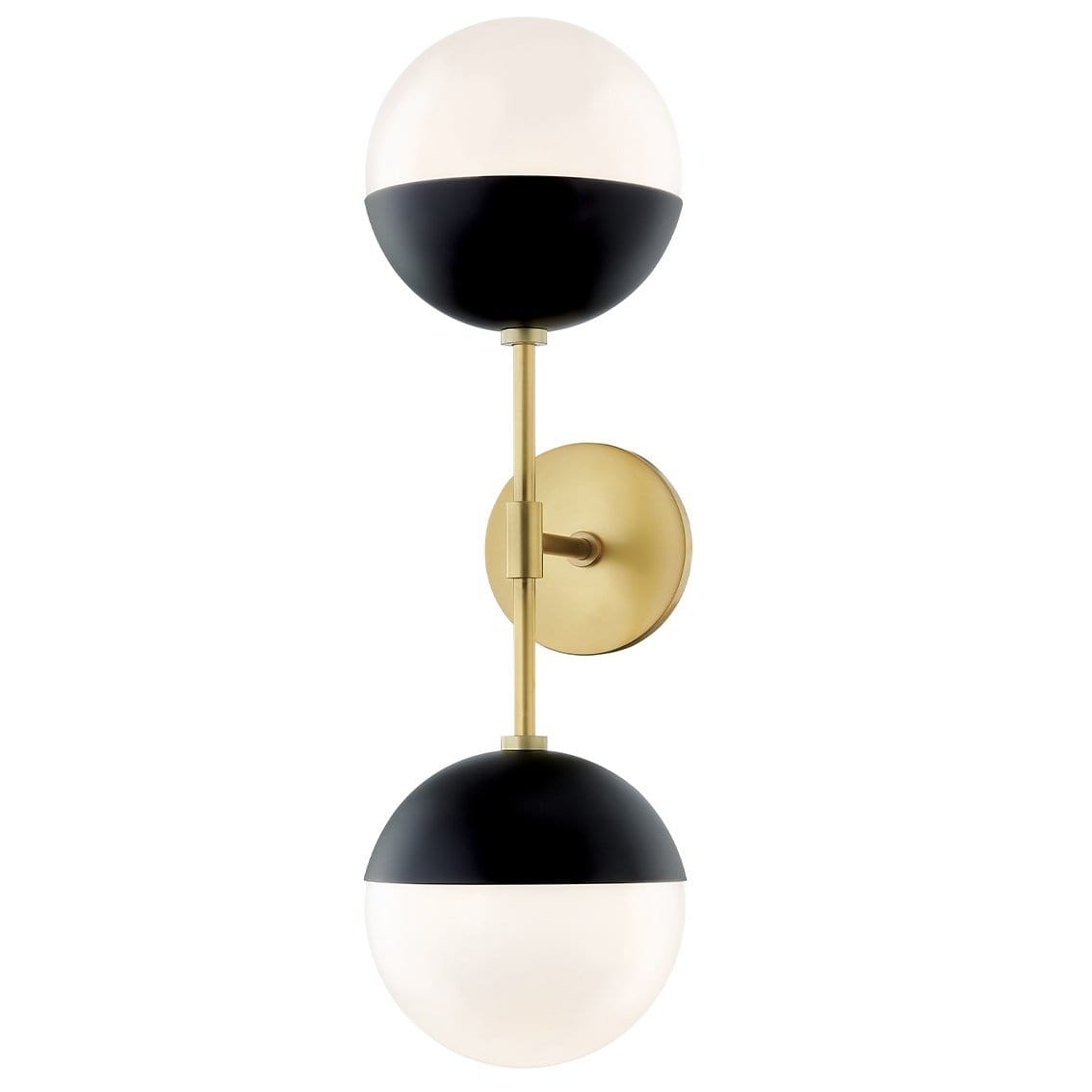 Mitzi Renee Double Wall Sconce - Aged Brass/Black Lighting mitzi-H344102A-AGB/BK