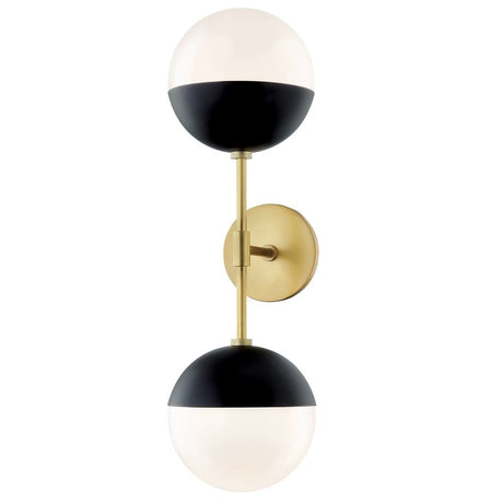Mitzi Renee Double Wall Sconce - Aged Brass/Black Lighting mitzi-H344102A-AGB/BK