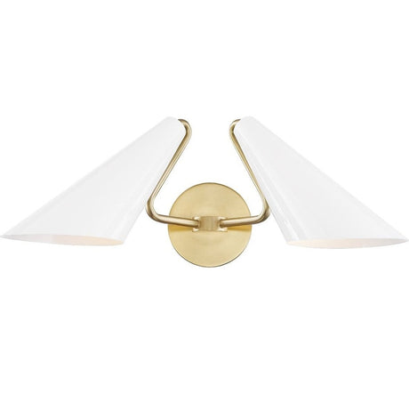 Mitzi Talia Double Wall Sconce - Aged Brass and Dove Gray Lighting mitzi-H399102-AGB/DG 806134901257