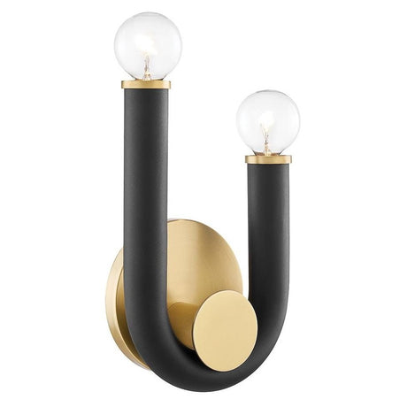 Mitzi Whit Wall Sconce - Aged Brass and Black Lighting mitzi-H382102-AGB/BK 806134901820