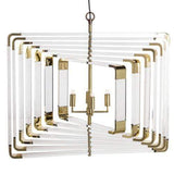Nellcote Studio Acrylic Spiral of Light Chandelier - Brass Lighting Nellcote-1007211