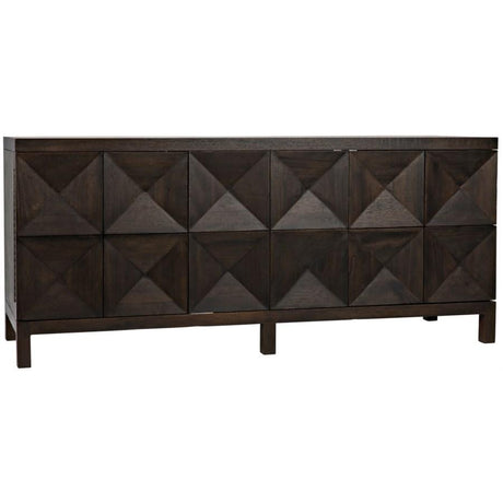 Noir 3 Door Quadrant Sideboard - Washed Walnut Furniture noir-GCON231EB-3 00842449126626