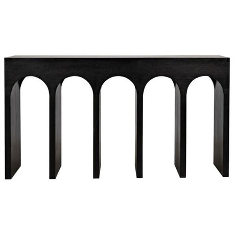Noir Bridge Console - Hand Rubbed Black Furniture noir-GCON287HB 00842449121133