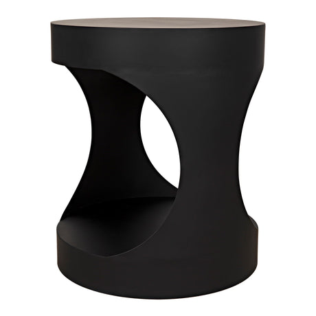 Noir Eclipse Round Side Table Furniture noir-GTAB302MTB