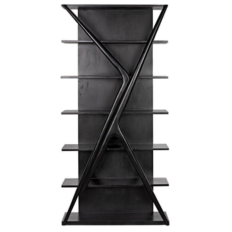 Noir Vetra Bookcase Furniture Noir-GBCS228HB 00842449129597