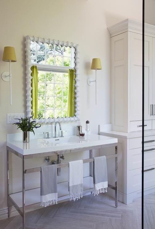 Clyde Mirror - Frost White – Meadow Blu Clyde Mirror - Frost White – Meadow Blu