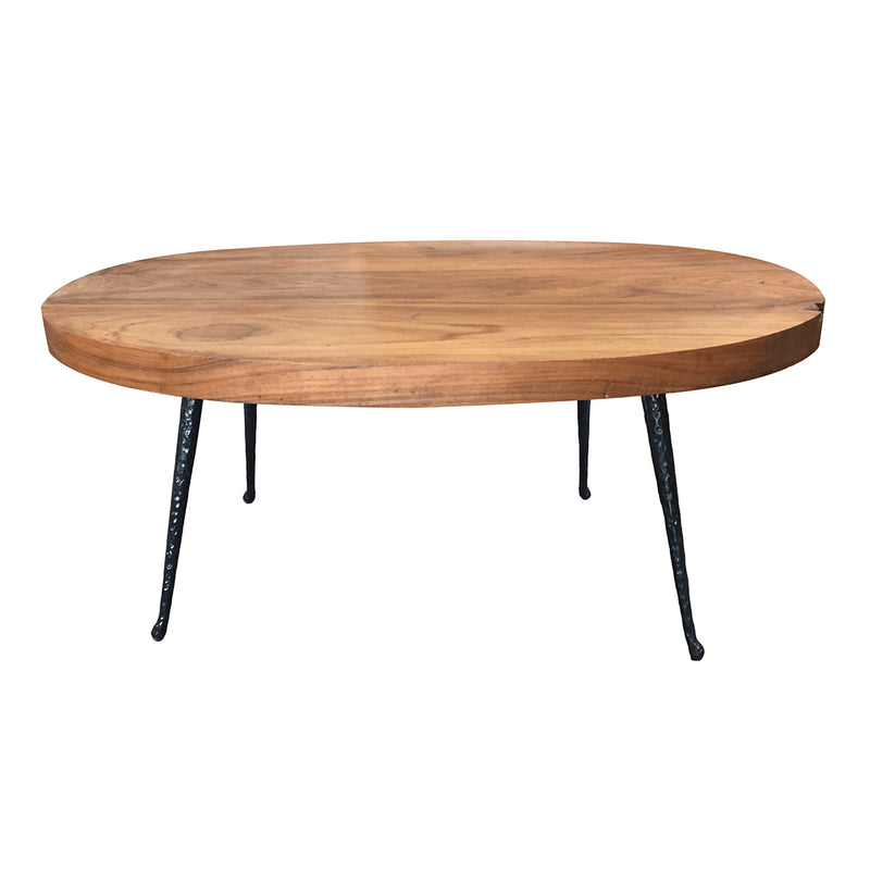 Oly Studio Pee Wee Cocktail Table Teak Meadow Blu