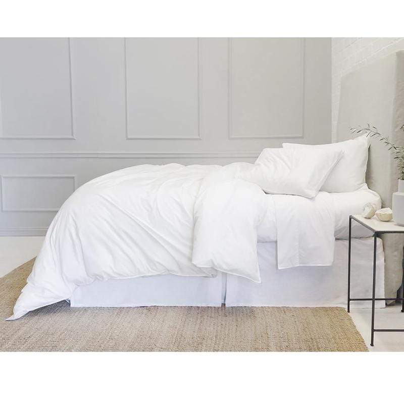 Pom Pom at Home Parker Cotton Sateen Duvet Cover Set - White Bedding and Bath