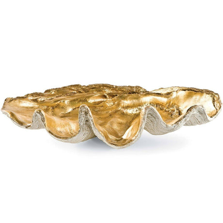 Regina Andrew Large Clam Bowl with Antique Gold Interior Pillow & Decor Regina-Andrew-20-1035 844717012600