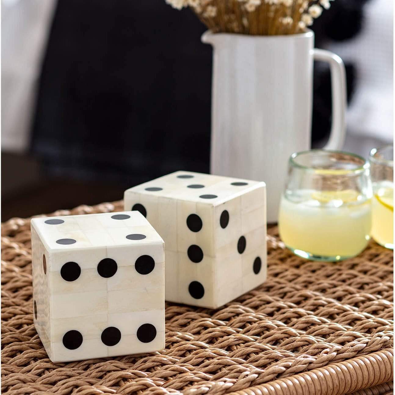 Oversized Bone Gaming Dice Pair – Meadow Blu