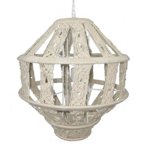Selamat Justina Blakeney Tula Hanging Macrame Pendant - White Lighting selamat-HPDTWR-GD