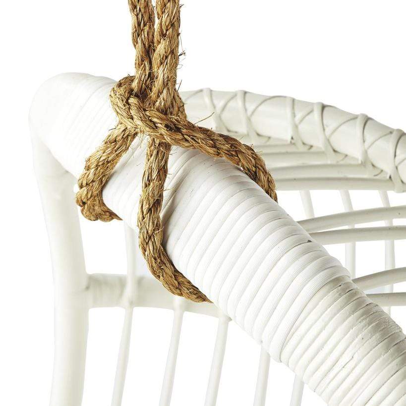 Sika Design Riviera Rattan Hanging Swing Chair - White Furniture sika-SER-02-W