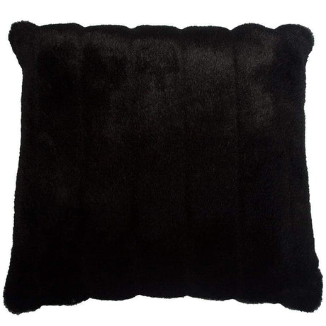 Square Feathers Home Black Mink Fur Pillow Pillow & Decor
