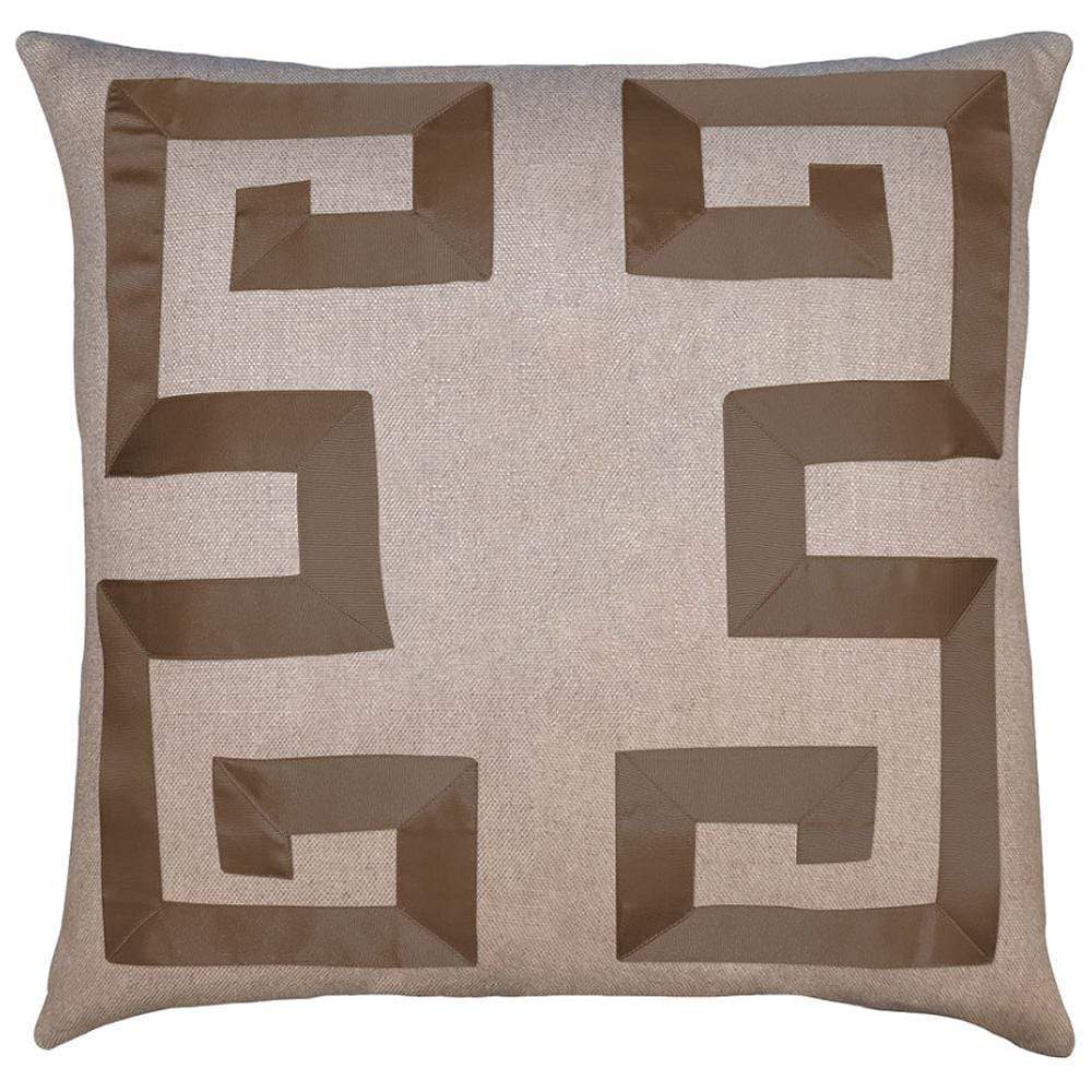 Square Feathers Home Empire Birch Navy Ribbon Pillow Decor square-feathers-empire-linen-brown-22-22