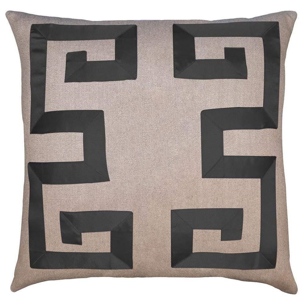 Square Feathers Home Empire Birch Yellow Ribbon Pillow Decor square-feathers-empire-linen-black-22-22