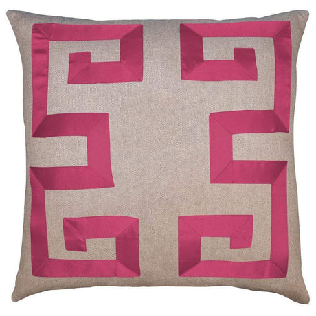 Square Feathers Home Empire Birch Yellow Ribbon Pillow Decor square-feathers-empire-linen-fuchsia-22-22