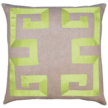 Square Feathers Home Empire Birch Yellow Ribbon Pillow Decor square-feathers-empire-linen-sage-22-22
